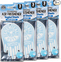 Hanging Car Air Freshener 12-Pack, Tangled Sheets Premium Clean Linen & Soft Cotton Fragrance, Rearview Mirror Paper Fresheners for Cars, Trucks, SUVs, RVs & Boats