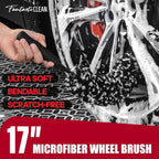 7PCS Car Wheel Brush Kit for Car Owners Detailers, Soft-bristled Brush, Tire brush for Car Detailing, Rim Cleaning Tape, Bendable & Curved Brushes and Pads for Home Shop, Cars Trucks RVs