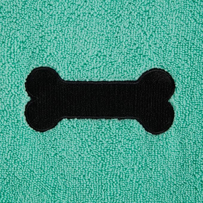 Pet Grooming Towel Collection Absorbent Microfiber X-Large, 41x23.5, Embroidered Green (Pack of 12)