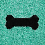 Pet Grooming Towel Collection Absorbent Microfiber X-Large, 41x23.5", Embroidered Green