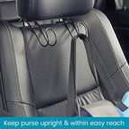 Unbreakable Car Bag Hooks - Large Car Seat Hooks for Purse, Backpack, Coats, Hats and Heavy Bags up to 40 lbs - Secure Attachment Fits All Headrest Posts, 6-Pack