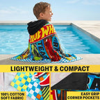 Hot Wheels Cars Bath Towels with Hood for Boys, Ages 2-6, One Size Soft and Absorbent Hooded Cotton Beach Towel Wrap, Swimming Pool Poncho, Gifts for Boys (Multi Hot Wheels)