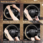 Rhinestones Diamond Bling Steering Wheel Cover, Universal Fit for SUV,Vans,Sedan,Car,Truck 14.5-15inch Universal Fit (Golden) Crystal Glitter for Women Sparkle Girly Sparkling Gold Shining