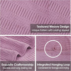 Microfiber Bath Towels, Large Bathroom Towel 2 Pack (30" x 60"), Oversized, Soft, Super Absorbent and Fast Drying, Multipurpose Use for Sport, Fitness, Yoga, Diamond Cross Grid Purple