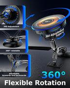 Magnetic Wireless Charging Car Phone Holder with 15W Fast Charging & Strong Vacuum Suction, 360° Rotatable Dashboard & Windshield Mount for Magsafe iPhone 17/16/15/14/13 Android Galaxy S24/S23/S22