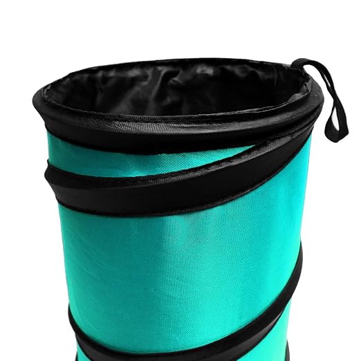 Automotive Waterproof Portable Collapsible Small Trash Can Garbage Container fits Most Cars,Polyethylene, SUVs, and Trucks Mint Universal fit