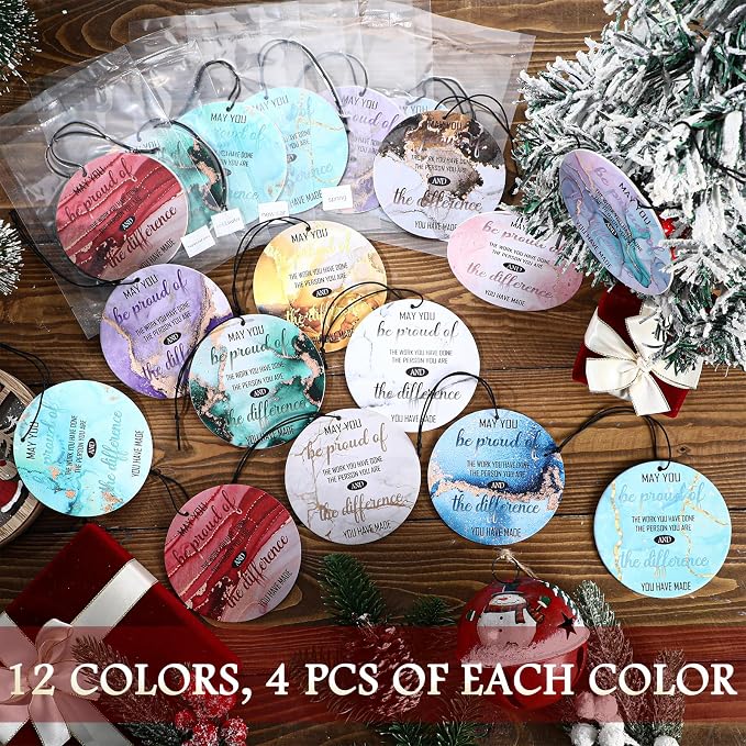24 Pcs 2026 Employee Appreciation Gifts Bulk Scented Car Air Freshener May You Be Proud of The Work Hanging Ornaments for Coworker Teacher Team Nurse Car Home Decor