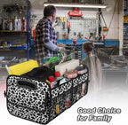 Trunk Organziers and Storage with Reinforced Handles,Car Accessories for Women/Men 50L Waterproof Polyester Trunk Organzier for Car/SUV/Minivan/Truck(Medium, Cow print)