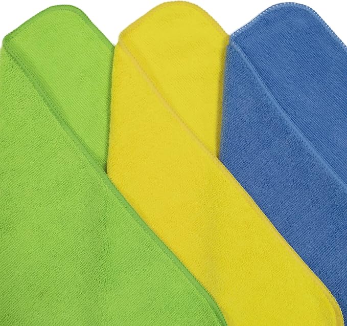 Premium Microfiber Cleaning Towel,16x16 in 36 Pack (Blue,Green,Yellow)