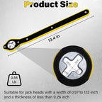 Car Jack Ratchet Wrench, Labor-saving Tire Jack Handle, Scissor Jack Adapter for Car with Long Handle, 360° Swivel Tire Wheel Lug Wrench for Travel/Truck/SUV/Vans