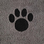 Pet Grooming Towel Collection Absorbent Microfiber X-Large, 41x23.5", Embroidered Gray