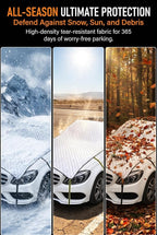 Half Car Cover, Windshield Cover for Ice and Snow, Hail Protector Car Covers, Aluminum Foil Heat Block Sunshade Hood Covers, Universal for Most Cars, SUVs, Trucks (Silver)