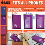 Faraday Bag for Phones & Key Fobs – RFID Shielding Privacy Pouch for Electronic Device Storage, Faraday Sleeve Variety Color Bundle (4 PACK - RAINBOW)