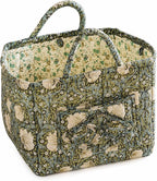Floral Fabric Storage Basket Car Interior Storage Basket Underwear Sundries Laundry Baskets Supplies Home Organizer Bag (Retro floral（red）)