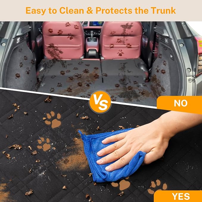 Dog Cargo Liner for SUVs & Back Seats, Waterproof 600D Oxford Dog Car Seat Cover, Standard 72.8"×40.6", Full-Wrap Pet Cargo Cover with Side Walls, Bumper Guard, Non-Slip Backing & Storage Pockets
