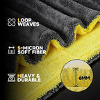Microfiber Towels for Cars Drying Towel - 36"x24", Streak-Free Double-Sided Ultra Absorbent Bath Towels, Edgeless Design for Car Detailing Cleaning & Household