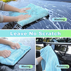 Microfiber Towels for Cars, 63" x 29.5" Car Drying Towel, Blue Reusable Car Towel, Quick Drying Car Microfiber Cleaning Cloth for RVs, SUVs, Trucks
