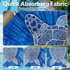 2 Pack Car Seat Towel Covers, Sweat-Proof Microfiber Seat Protectors for Gym, Running, Beach & Workout, Breathable Quick-Dry, Machine Washable, Blue Sea Turtle Print, Universal Fit