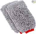 Premium Chenille Car Wash Mitt, Scratch and Lint Free, 2 Pack