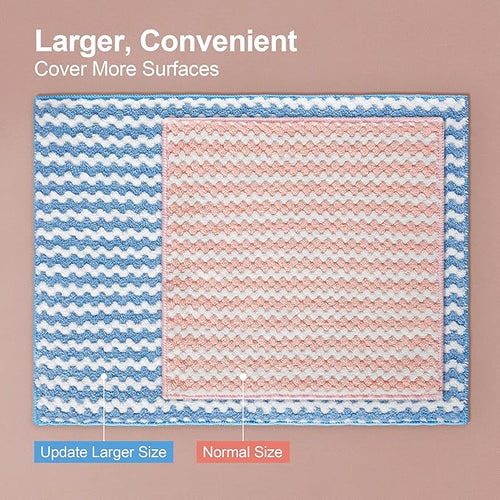 12 Pack Microfiber Cleaning Cloth, Larger Kitchen Towels, Dish Rags for Dish Drying Washing, Absorbent Streak Free Lint Free Rags for Cleaning - 11.81" x 15.75"