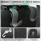 Car Seat Headrest Hook Universal Vehicle Storage Hanger Leather with Metal Car Seat Back Organizer for Handbag Purse Coat Grey 4 Pack