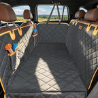 Dog Seat Cover for Back Seat, 100% Waterproof Dog Hammock for Car | 600D waterproof, nonslip, scratch-proof. Easy-clean, machine washable, pet-friendly for daily travel. Quick no-tool install.