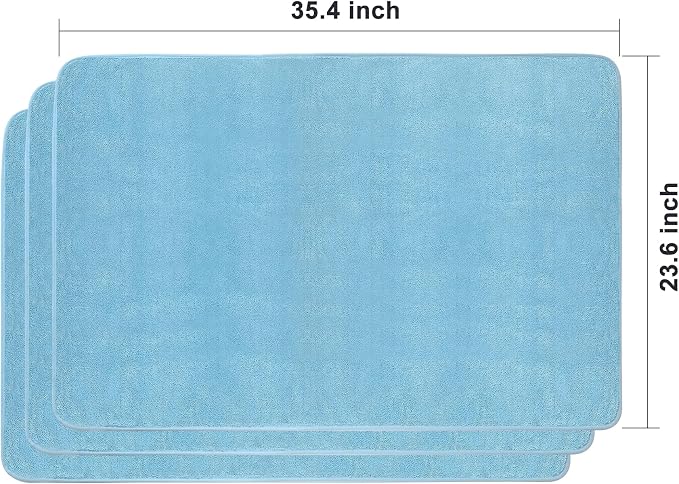 Microfiber Towels for Cars, 3 Pack 35.4" x 23.6" Car Drying Towel, Blue Reusable Car Towel, Quick Drying Car Microfiber Cleaning Cloth for RVs, SUVs, Trucks
