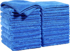 Microfiber Cleaning Cloths 18 Packs, 11.8" x 11.8" Blue Reusable Kitchen Towels, Lint-Free Cleaning Rags, Super Absorbent Cleaning Cloths for Kitchen, Car, and Household Cleaning