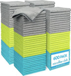 AIDEA Microfiber Cleaning Cloth-600PK, Soft Microfiber Towels for Cars, Absorbent Cleaning Rags, Lint-Free Streak-Free Wash Cloths for House, Kitchen, Window(12in.x12in)