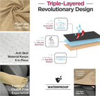 Waterproof Sweating Car Seat Cover for Post Gym Workout, Running, Swimming, Beach and Hiking, Universal Fit Anti-Slip Bucket Seat Protector for Cars, SUVs and Trucks, Machine Washable, Beige