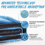 PUGPIU 1400GSM Large Microfiber Car Drying Towel Detailing 24"x36" | XL Super Absorbent Microfiber Towels - Edgeless with Twisted Loop - No Lint Streak for SUV Truck Car Detailing (Blue)