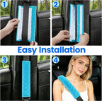 Soft Auto Seat Belt Cover Seatbelt Shoulder Pad Cushions 2 PCS for a More Comfortable Driving Universal Fit for All Cars and Backpack Blue