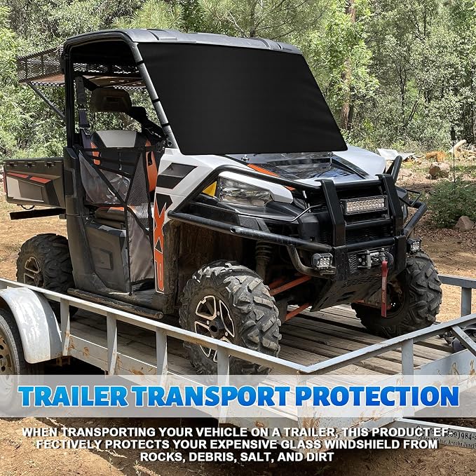 600D UTV Windshield Snow Cover Compatible with Polaris Ranger XP 1000 2017-2026 (Not RZR) & Can-Am Defender 2016-2026, Transport Windshield Protector for Ice and Snow