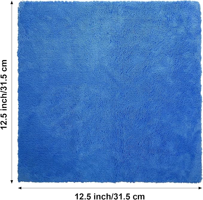 30 Pcs 12.5 × 12.5 Inch Microfiber Towels for Cars, 500 Gsm Edgeless Plush Car Detailing Towel, Lint Free Scratch Free Cleaning Cloths for Drying, Washing, Polishing, Waxing, Home (Dark Blue)