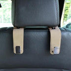 Car Seat Back Hook Metal with Suede Universal Vehicle Headrest Hangers Interior Storage Organizer for Purse Handbag Coat Grocery Bags 2 Pack Beige