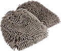 Absorbent Microfiber Car Wash Drying Mitts, 2 Pack, Gray, 10.44" L x 9.06" W