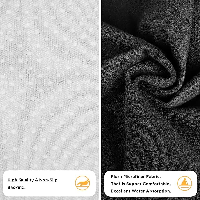 Waterproof Seat Cover Towel, 2PCS Premium Sweat Carseat Protector, Perfect for Universal Anti-Slip Car Truck SUV Seat, Great for Surfing Yoga Gym Workout, Black