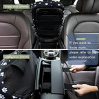 Dog Car Seat for Console - Memory Foam Pet Booster Seat for Small Medium Dogs Up to 21 lbs - SUV Truck Center Console Dog Seat with Safety Leash & Storage Pockets - Washable Cover (Large Black)