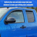 Window Visors Rain Guards for 07-13 Silverado Serria 1500 Extended Cab | Window Deflectors, Vent Visor, Sun Shades, Window Shields, Truck Accessories, Outside, Tape-on, Dark Smoke