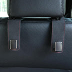 Car Seat Back Hook Metal with Suede Universal Vehicle Headrest Hangers Interior Storage Organizer for Purse Handbag Coat Grocery Bags 2 Pack Black