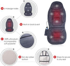Vibration Massage Seat Cushion with Heat, 6 Vibration Motors, 6 Massage Modes, Heated Massage Chair Pad for Office Chair, Home Recliner & Desk Chair, Back & Seat Massager with Remote