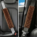 Soft Auto Seat Belt Cover Seatbelt Shoulder Pad Cushions 2 PCS for a More Comfortable Driving Universal Fit for All Cars and Backpack Brown