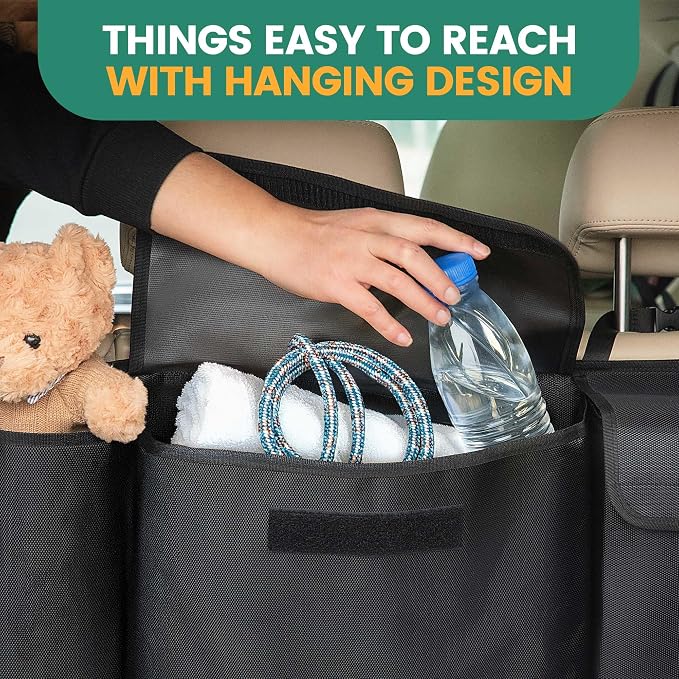 Trunk Hanging Organizer, Backseat Trunk Organizer for SUV, Truck, MPV, Large Capacity Vehicle Storage Bag with Upgraded High-Density Fabric, Space Saving Car Accessories Interior