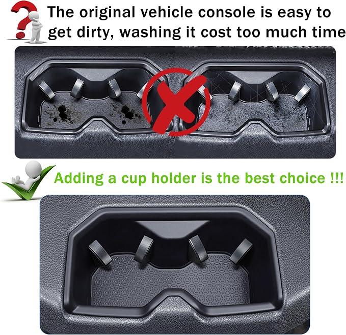 5PCS Cup Holder Set for Toyota Sequoia Accessories 2023 2024 2025 2026 TPE Cup Holder Insert Front Center Console/2nd/3rd Row Protector Organizer Pad for 2024 Sequoia (SR/Limited) 8 Seat Only