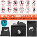 Cat Yin Yang Faraday Bag for Phones & Key Fobs – RFID Shielding Privacy Pouch for Electronic Device Storage, Cute Cat Lover Faraday Sleeve Accessory