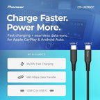 3.25 FT USB C to USB C Cable for CarPlay & Fast Charging Phone Charger Cord – Durable Silicone Car Charger Cord Type C for iPhone, Android, Wired Apple CarPlay & Android Auto