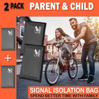 Two Faraday Bags Anti-Tracking GPS RFID Signal Blocker Wallet Shielding Pouches (x2) Protective Cases for Cell Phone Car Key FOB, Data Privacy, Electronic Device Security (2 PACK - POCKET GRAY)