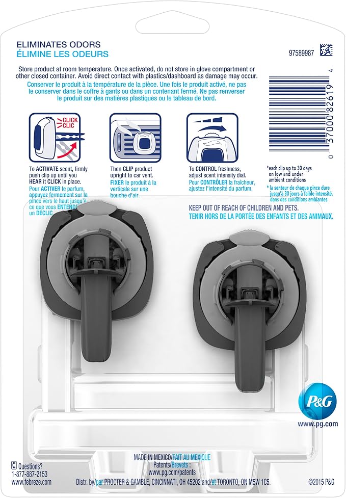 Air Freshener, Car Vent Clip Air Freshener, New Car Air Freshener, 2-Count (Pack of 8)