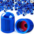 100PCS Tire Valve Stem Caps, Corrosion Resistant, with O Rubber Ring, Airtight Seal Heavy Duty Dustproof Tire Valve Stem Covers for Cars, SUV, Trucks, Bikes, Motorcycles, Bicycles(Blue)