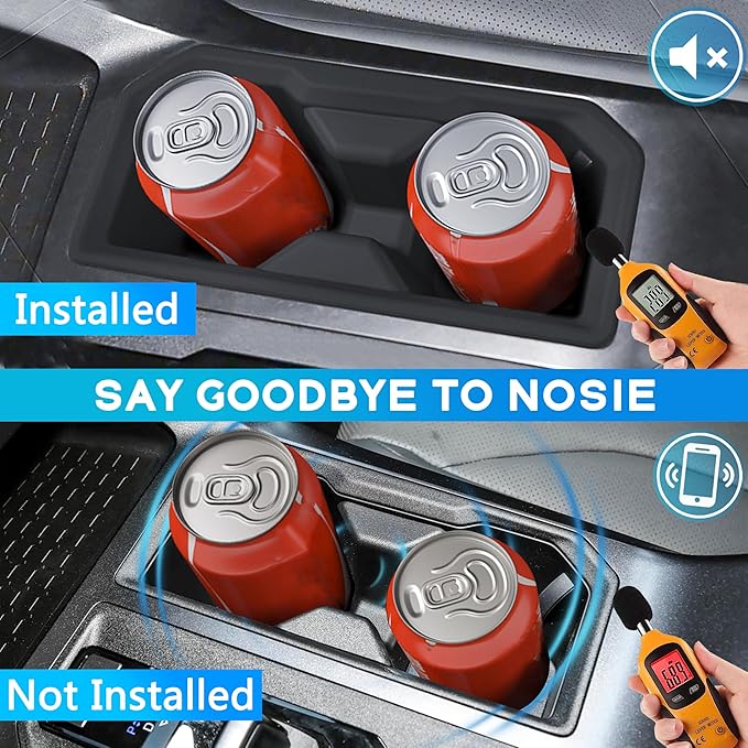 Cup Holder Insert for Toyota RAV4 2026 Accessories Center Console Silicone Cup Holder Drink Holder Organizer Non-Slip Noise-Free Cupholder Coaster Protector for RAV4 Black